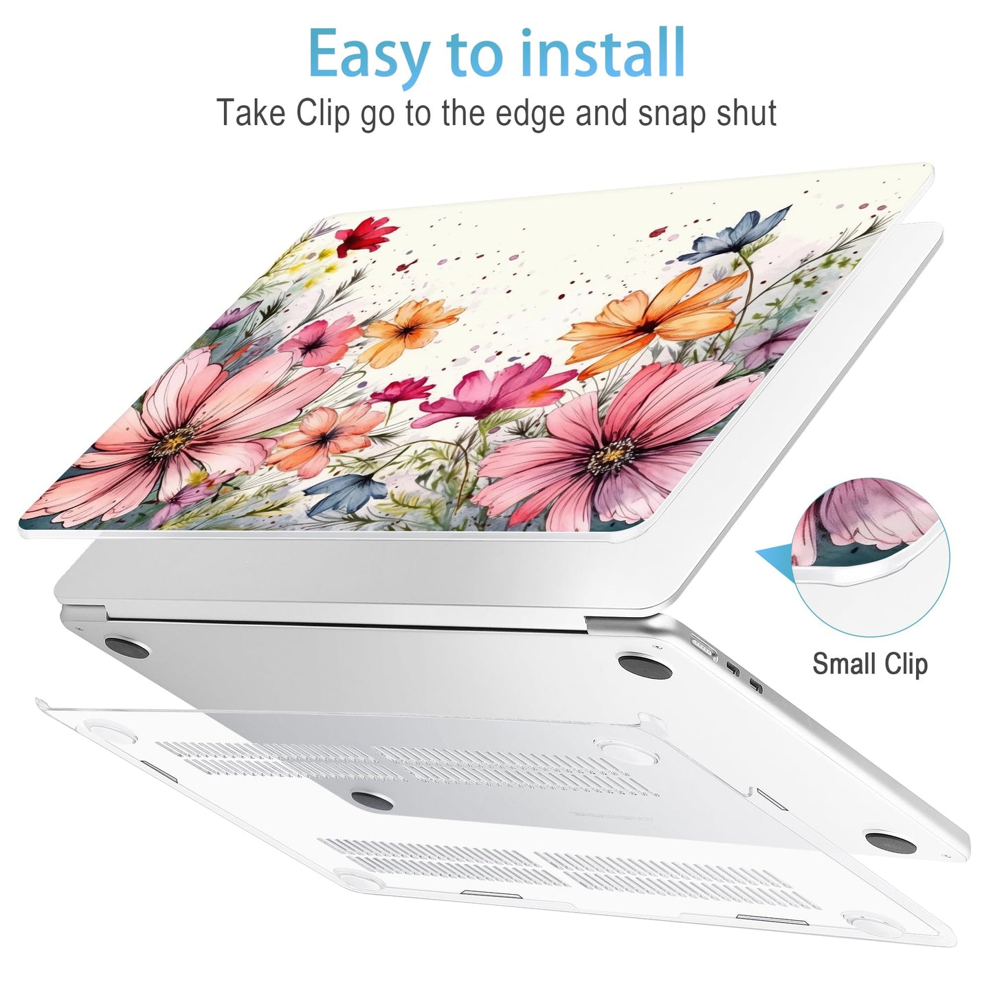 Mektron for 2026 MacBook Air 13-inch M5 Laptop Case A3449 with 13.6-inch Liquid Retina Display Fits 2025 A3240 M4 2024 A3113 M3 2023 A2681 M2 Printed Shell for MacBook Air 13.6", Colorful Floral