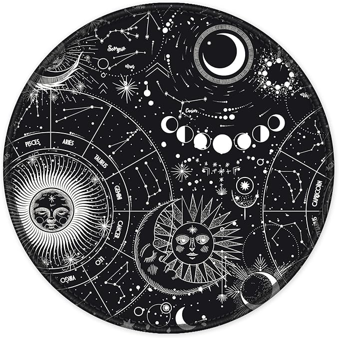 ITNRSIIET Round Mouse Pad with Stitched Edge Premium-Textured Waterproof Non-Slip Rubber Base Desktop Protection Mat Diameter 8.7 inches, Sky Spirit