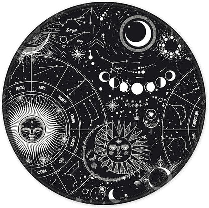 ITNRSIIET Round Mouse Pad with Stitched Edge Premium-Textured Waterproof Non-Slip Rubber Base Desktop Protection Mat Diameter 8.7 inches, Sky Spirit