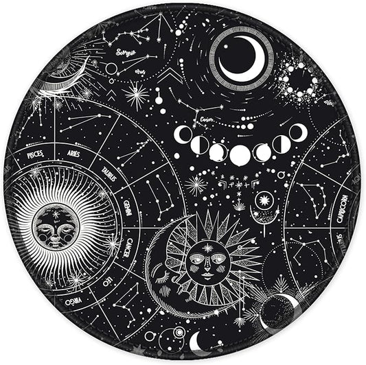 ITNRSIIET Round Mouse Pad with Stitched Edge Premium-Textured Waterproof Non-Slip Rubber Base Desktop Protection Mat Diameter 8.7 inches, Sky Spirit