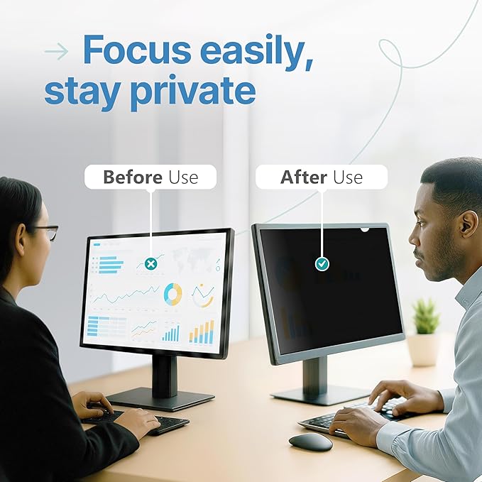 VINTEZ 34 Inch 21:9 Privacy Screen for Computer Monitor and Laptop - Anti Glare Protector Film Blue Light Filter Eye Protection - Computer Screen Privacy Shield, [1 Pack]