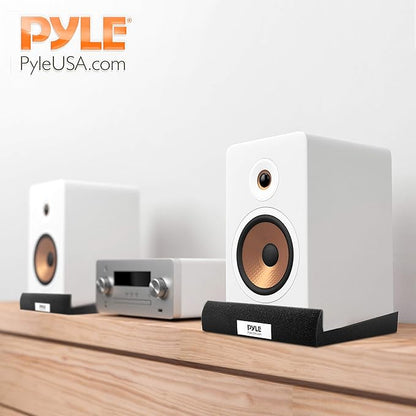 Pyle Sound Dampening Speaker Riser Foam - Audio Acoustic Noise Isolation Platform Pads Recoil Stabilizer For Studio Monitor, Subwoofer, Loud Speakers - Pyle PSI03 - Pack of 2,Black