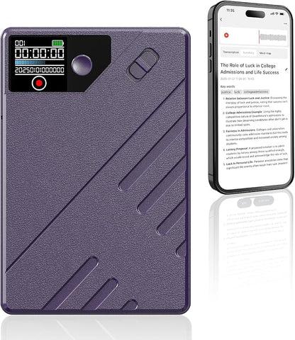 Ai Voice Recorder, Note Voice to Text Recorder W/Magnetic Case, App Control, Transcribe & Summarize with by Chatgpt, Support 112 Languages, 64GB Memory, Audio Recorder for Lectures, Meetings, Calls