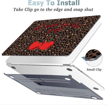May Chen for MacBook Air 13.6 Inch Case 2025/2024/2023/2022 Release (Model A2681 A3113 A3240, M2 M3 M4 Chip) – Hard Shell Laptop Cover with Keyboard Cover & Screen Protector， Cherry & Leopard