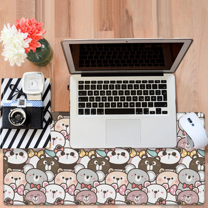 NITAHHHY Gaming Desk Pad Large Extra Length Panda and Koala Mouse Pad Keyboard Laptop Non-Slip Waterproof with Rubber Base Thick Stitched Edge Mouse Mat for Office Home 35.4 x 15.7 Inches