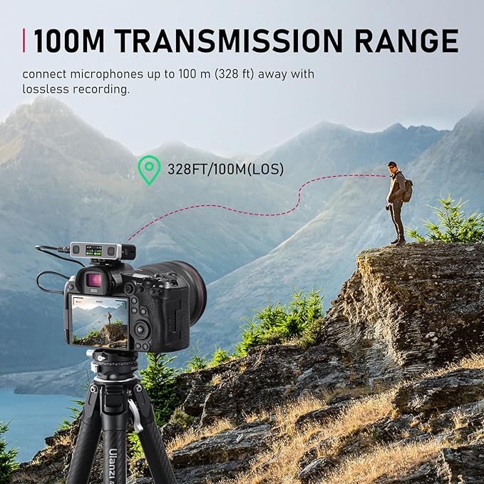 ULANZI AM18 Wireless Lavalier Microphone, Compact Mini Lapel Mic with 200m/656ft Range, Noise Cancellation, 20H Battery for DSLR Cameras, iPhone, Android, Live Streaming, Video