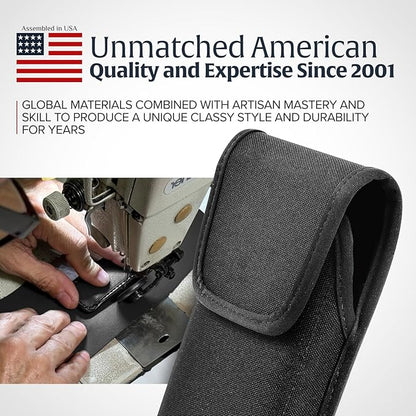 Turtleback Belt Clip for iPhone 16 Pro Max, 15 Pro Max, 14 Pro Max -Small- Fits w/Slim MagSafe Style Cases, Premium Black Nylon, Vertical Belt Holder, Magnetic Closure, HD Rotating Belt Clip