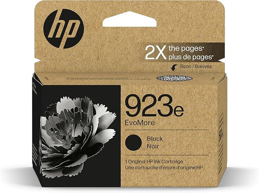 HP 923e Black EvoMore Ink Cartridge| Works with OfficeJet 8120, Pro 8130 Series | Carbon Neutral | 4K0T7LN