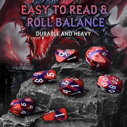 FONVGOGO Metal DND Dice Set for Dungeons and Dragon Dice Collector Gift RPG