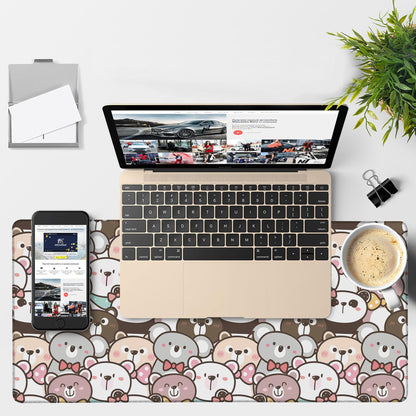 NITAHHHY Gaming Desk Pad Large Extra Length Panda and Koala Mouse Pad Keyboard Laptop Non-Slip Waterproof with Rubber Base Thick Stitched Edge Mouse Mat for Office Home 35.4 x 15.7 Inches