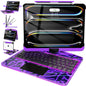 Intermerge Transparent Keyboard Case for iPad Pro 13"(M5,2025/ M4,2024), 360° Swivel Multi-Touch Trackpad, 7-Color RGB Backlit, Pencil Holder, Type-C, Power Indicator, Aqua Pulse