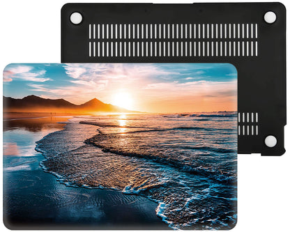 Beach Sunset Hard Case Compatible with MacBook Air 13 Inch Case 2017 2016 2015 2014 2013 2012 2011 2010 Release A1466/A1369,AMCJJ Plastic Hard Shell Cover & Keyboard Cover &Screen Protector