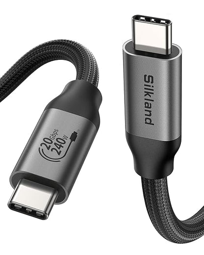 Silkland USB 4 for Long Thunderbolt 4 Cable 16.5FT/5M, 20Gbps Data Transfer, Supports 5K/4K@60Hz, 240W PD 3.1 Charging, USB C Video Cable Compatible for Thunderbolt 3, MacBook, SSD, Docking,VR Headset