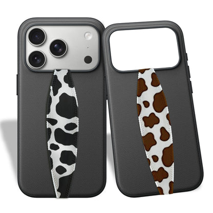 Switchbands Animal Phone Grip Strap 2 Pack – Reversible Elastic Strap, Adhesive-Free, Drop Protection, Anti-Theft Protection, Wireless Charging Compatible, Universal Phone Grip – Brown & Black Cows