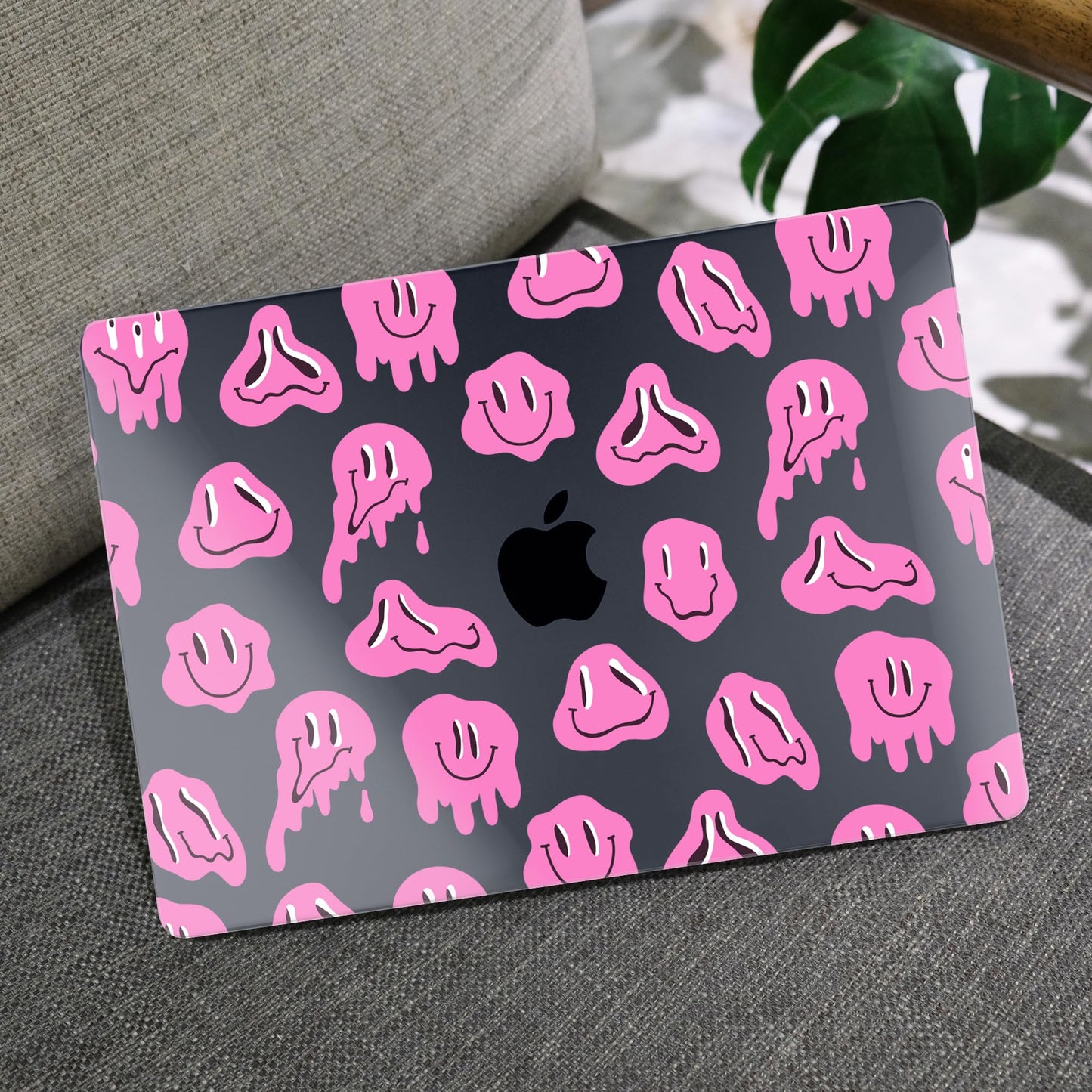 MEEgoodo Case for M5/M4/M3/M2 MacBook Air 13.6 inch 2026 2025 2024 2022, Fit Model A3449/A3240/A3113/A2681, Case Compatible with MacBook Air 13 inch, Pink Groovy Emoji