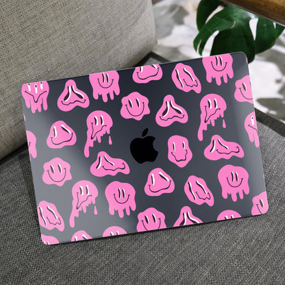 MEEgoodo Case for M5/M4/M3/M2 MacBook Air 13.6 inch 2026 2025 2024 2022, Fit Model A3449/A3240/A3113/A2681, Case Compatible with MacBook Air 13 inch, Pink Groovy Emoji