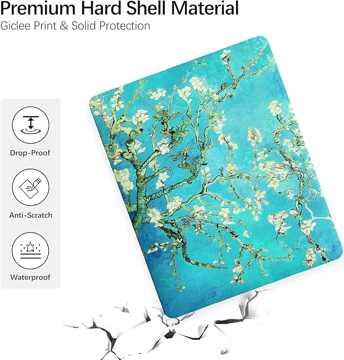 Compatible with MacBook Pro 13 inch Art Case Skin, 2022, 2021, 2020-2018 Release A1708 Flower Hard Shell with Keyboard Cover & Screen Protector (Almond Blossom by Vincent Van Gogh)