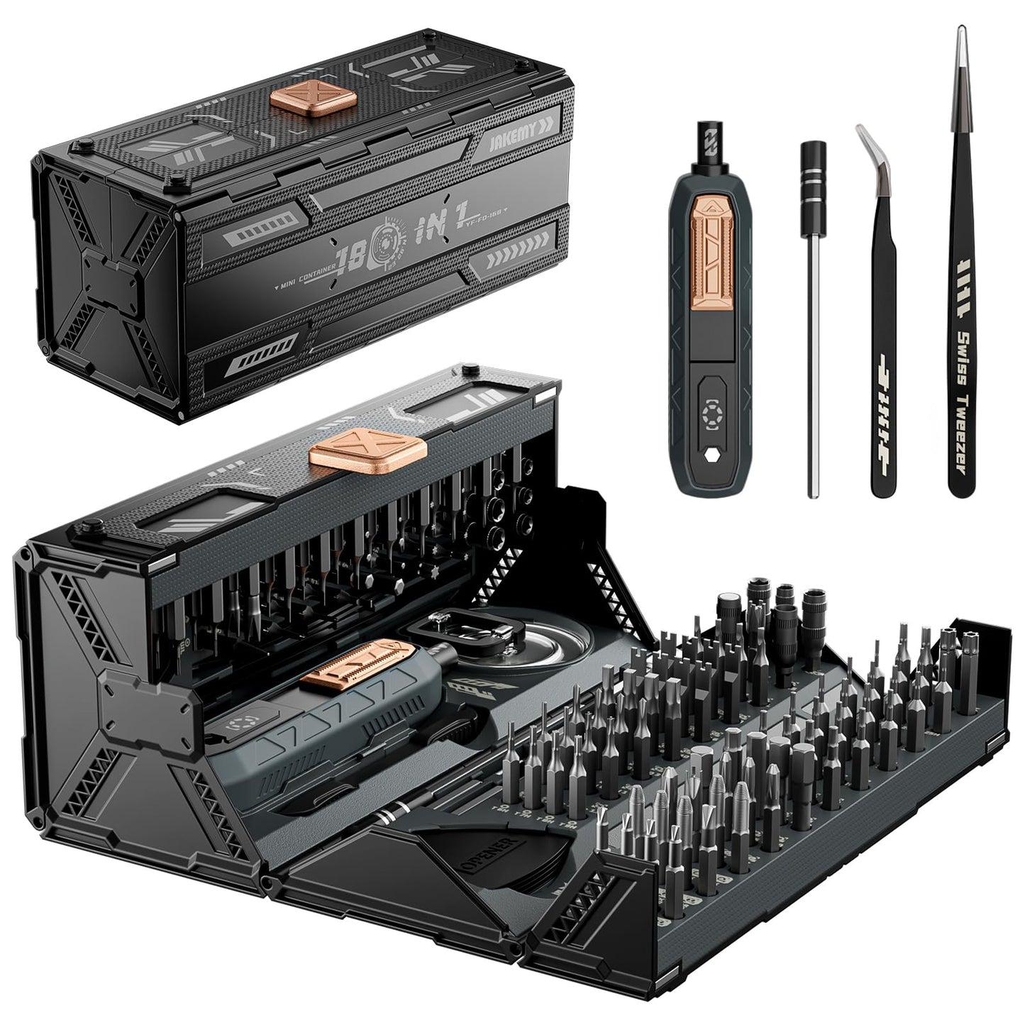 Mini Precision Manual Screwdriver Set,JAKEMY 180 in 1 Laptop Screwdriver Repair Tool Kit,Magnetic Multi-Bit Tiny Manual Screwdriver Bit Kit for DIY,Computer,PS5,Xbox,RC Car,Jewelers,Glasses,Watch,Home