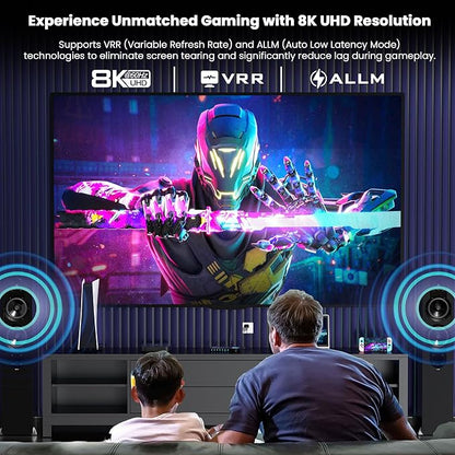 HDMI 2.1 Switch 4 in 1 Out 8K@60Hz 4K@120Hz, 4 Ports HDMI Switcher Selector with Remote, Support HDCP 2.3 HD R 10+ Dolby Vision/Atmos 48Gbps CEC for Apple TV Game PC PS Pro Xbox Roku