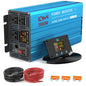 4000 Watt Pure Sine Wave Power Inverter DC 24V to 110/120V AC with 2 AC Charger Outlets and Wiring Terminal 8000W Peak Car Solar Converter for Vehicles Home with LCD Display and 2.4A USB Charging Port