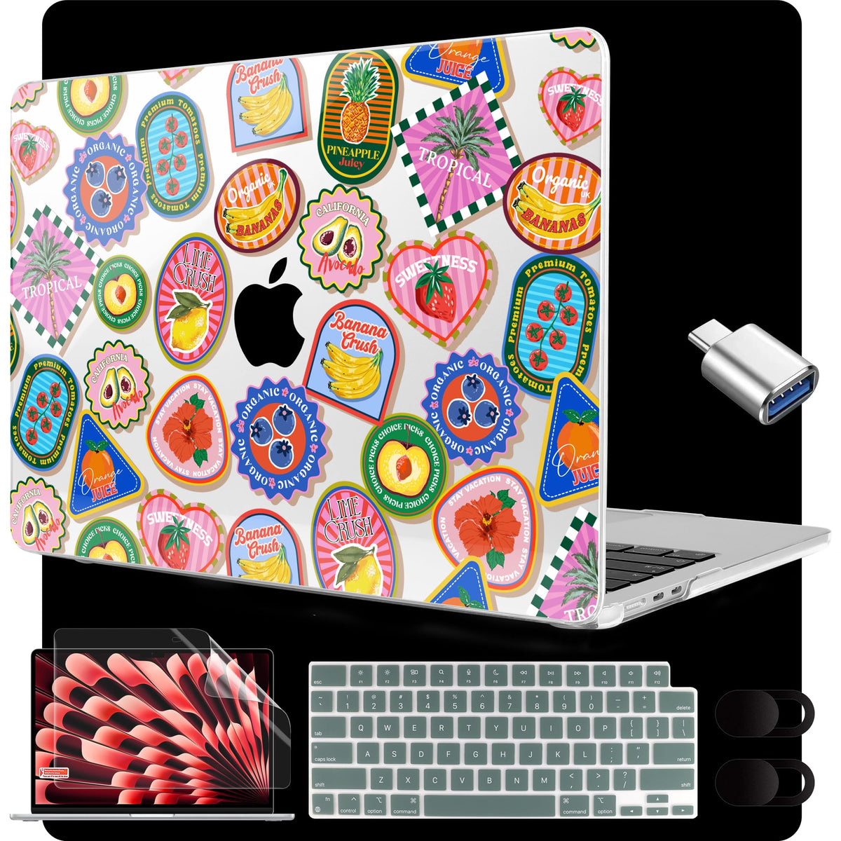 MEEgoodo for M5/M4/M3/M2 MacBook Air 15 inch Case 2026 2025 2024 2023, Case Fit Model (A3448/A3241/A3114/A2941) for MacBook Air 15.3 inch, Gold Flowers Lilies
