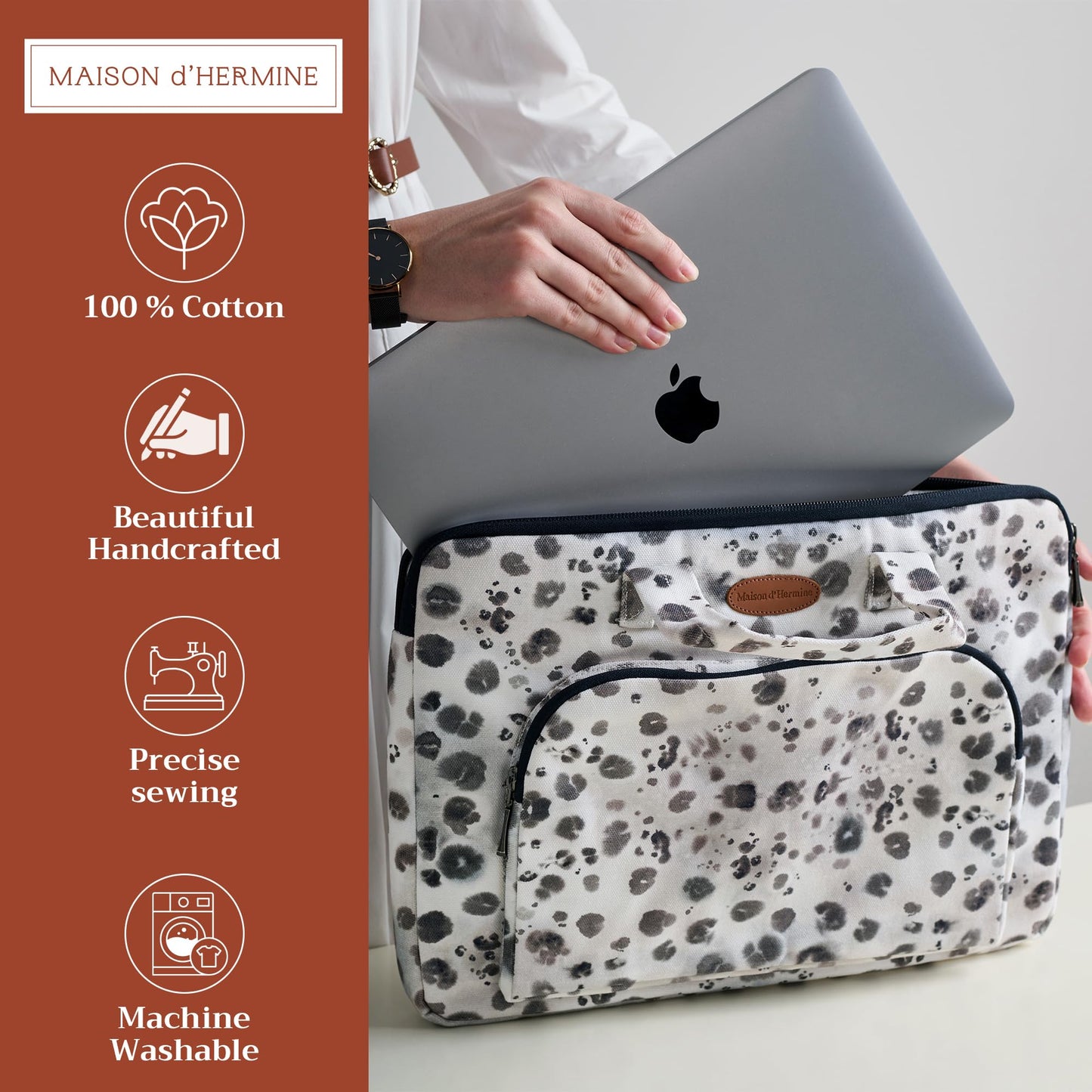 Maison d' Hermine Laptop Bag with Front Pocket Upto 15.5 inch Laptop Tablet