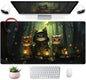 Anime Crow Kawaii Desk Mat Cute Retro Floral Mouse Pad Gaming Desk Pad XXL Large Desk Matt for Desktop Computer Mousepad, Laptop Keyboard Mouse Mat Office Decor Accessories for Women, 31.5x15.75 in