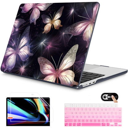 Mektron for 2026 MacBook Air 13-inch M5 Laptop Case A3449 with 13.6-inch Liquid Retina Display Fits 2025 A3240 M4 2024 A3113 M3 2023 A2681 M2 Printed Shell for MacBook Air 13.6", Dahlia Flower C035