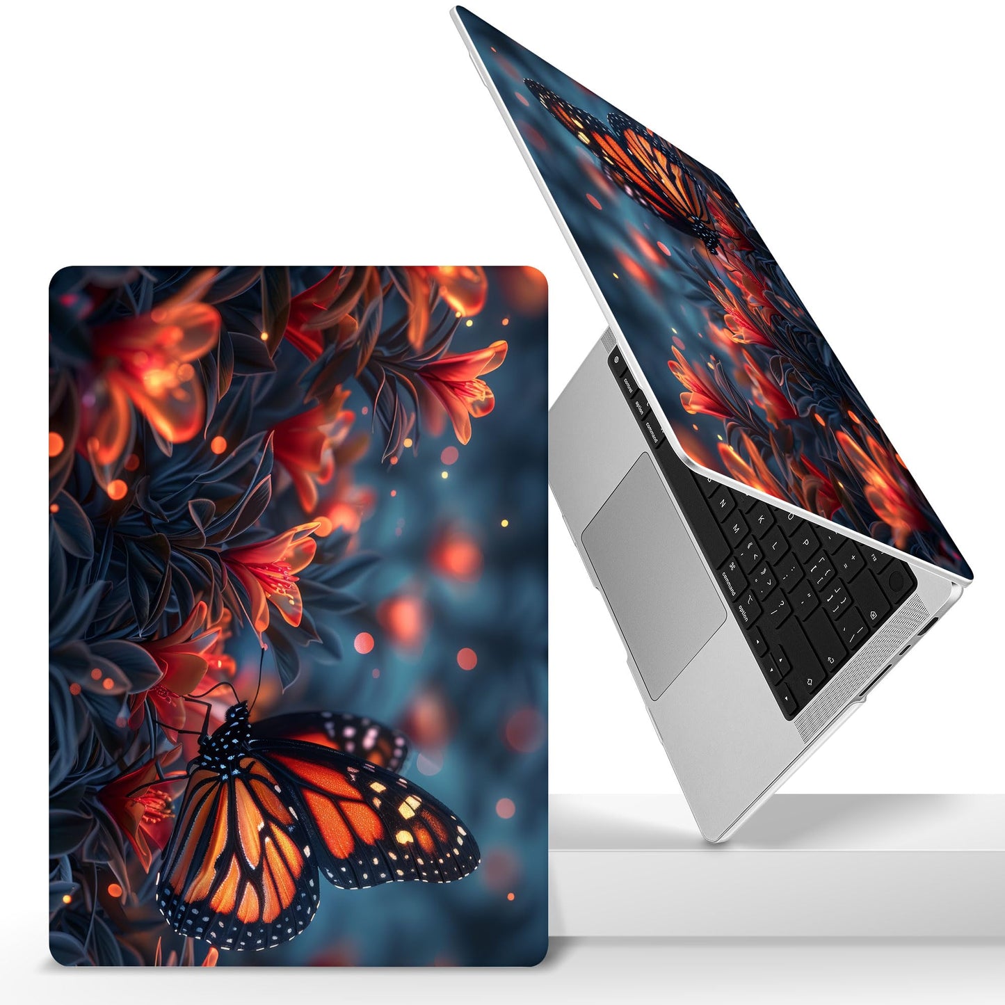 Lepeoac Case for 2026-2021 MacBook Pro 16-inch M5, Butterflies Flowers