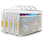 holay 4 Packs PVC Zippered Blocks Set, Toy, Clay, Board game Storage Organizer Case (Name Tag, Manual Pocket) (White, Large)