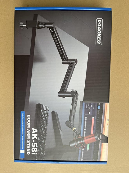 Microphone Arm,Aokeo AK-58i Desk Low Profile Mic Boom Arm Stand,Suitable For Blue Yeti,Snowball iCE,HyperX QuadCast,SoloCast,Elgato Wave,Etc