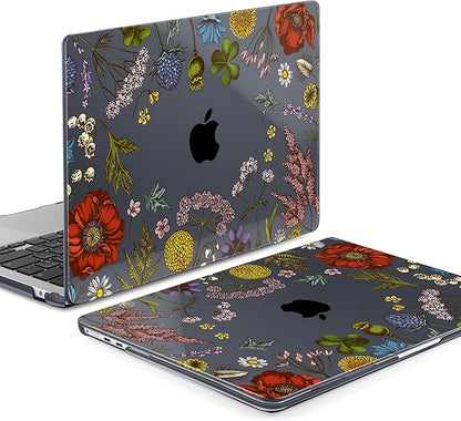 MEEgoodo for M4/M3/M2 MacBook Air 15.3 inch Case 2025 2024 2023, Case Fit Model (A3241/A3114/A2941) for MacBook Air 15 inch, Laptop Hard Shell with Keyboard Cover, Clover