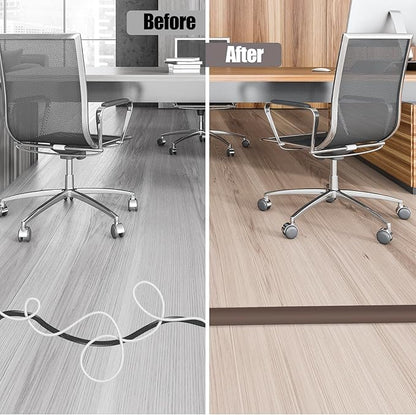 Floor Cord Cover Cable Cavity Self Adhesive Cord Hider Floor Floor Cable Management Power Cord Protector Floor Electric Cord Covers for Offices, Gym, Exhibitions (CoffeeBrown, 2.36" x 10')