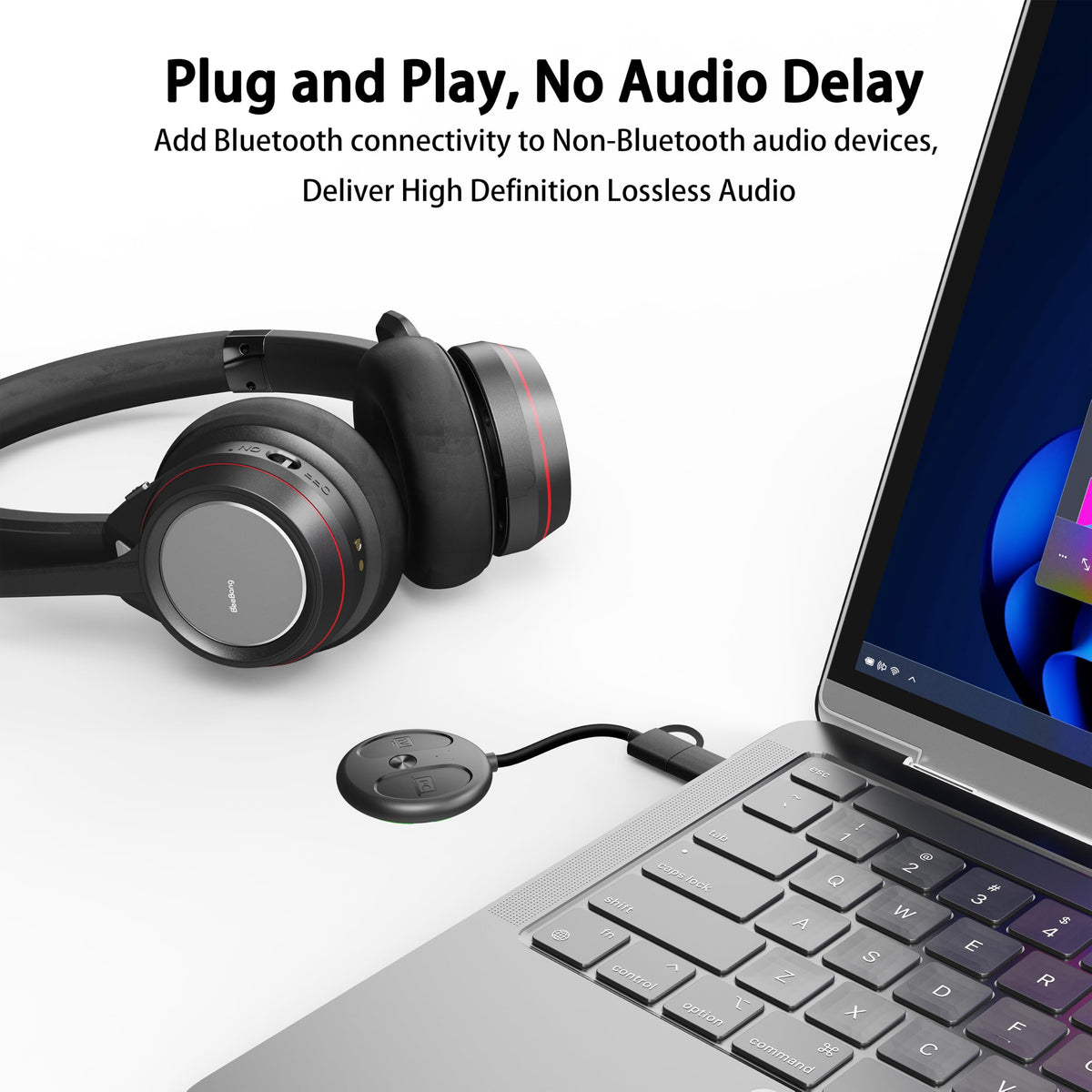 AMORNO USB-C Bluetooth Adapter for PS5, Bluetooth 5.4 Audio Adapter for PC, Plug and Play, Wireless Audio Transmitter for Bluetooth Headphones & Earbuds to PS4/PS5/Switch Dock/PC/Laptop/TV