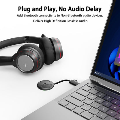 AMORNO USB-C Bluetooth Adapter for PS5, Bluetooth 5.4 Audio Adapter for PC, Plug and Play, Wireless Audio Transmitter for Bluetooth Headphones & Earbuds to PS4/PS5/Switch Dock/PC/Laptop/TV