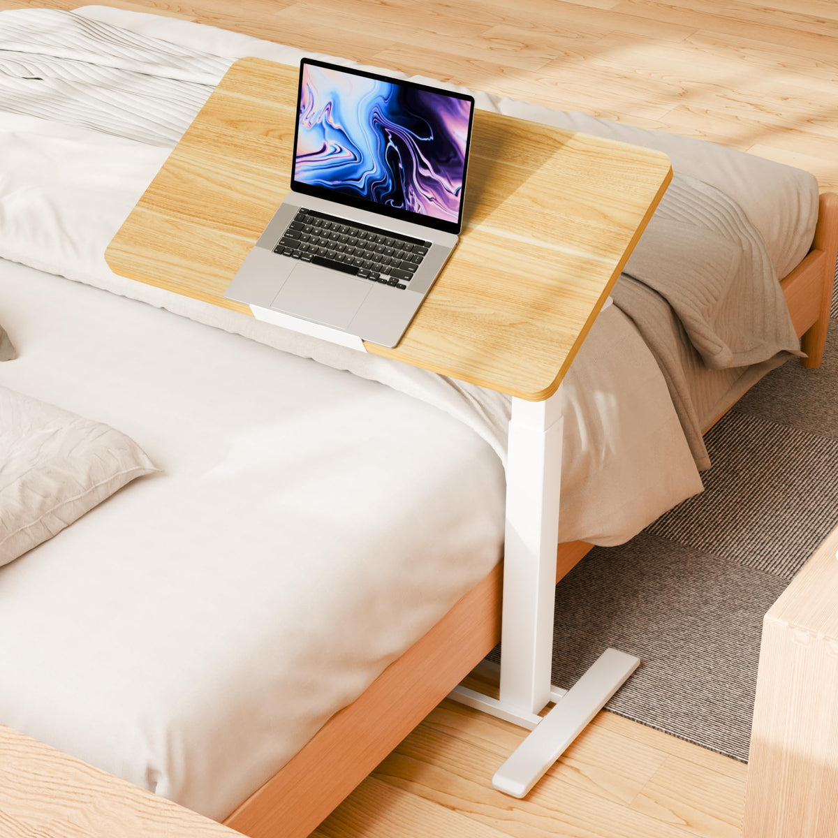 SANODESK Pneumatic 90° Tilt Top 32x18'' Medical Adjustable Overbed Table