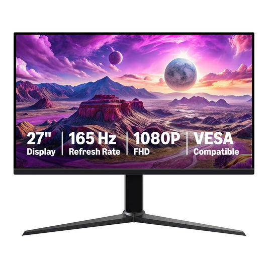 24 Inch (23.8 inch viewable) Monitor, FHD 1080P, Max 100Hz, VESA Compatible, Built-in Speakers, Black
