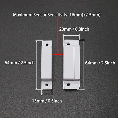 Magnetic Reed Switch NC Surface Mount Wired Door Window Contact Sensor with Cover for Home Security and Burglar Alarm Systems MC-31 5pcs