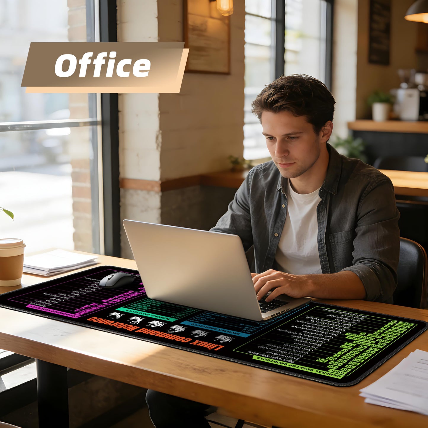 Galdas Gaming Mouse Pad XXL XL Large Long Extended Big Mousepad Non-Slip Rubber Keyboard Mouse Pad with Stitched Edges for Laptop Home Office (31.5x11.8x0.08 Inch) -Notes