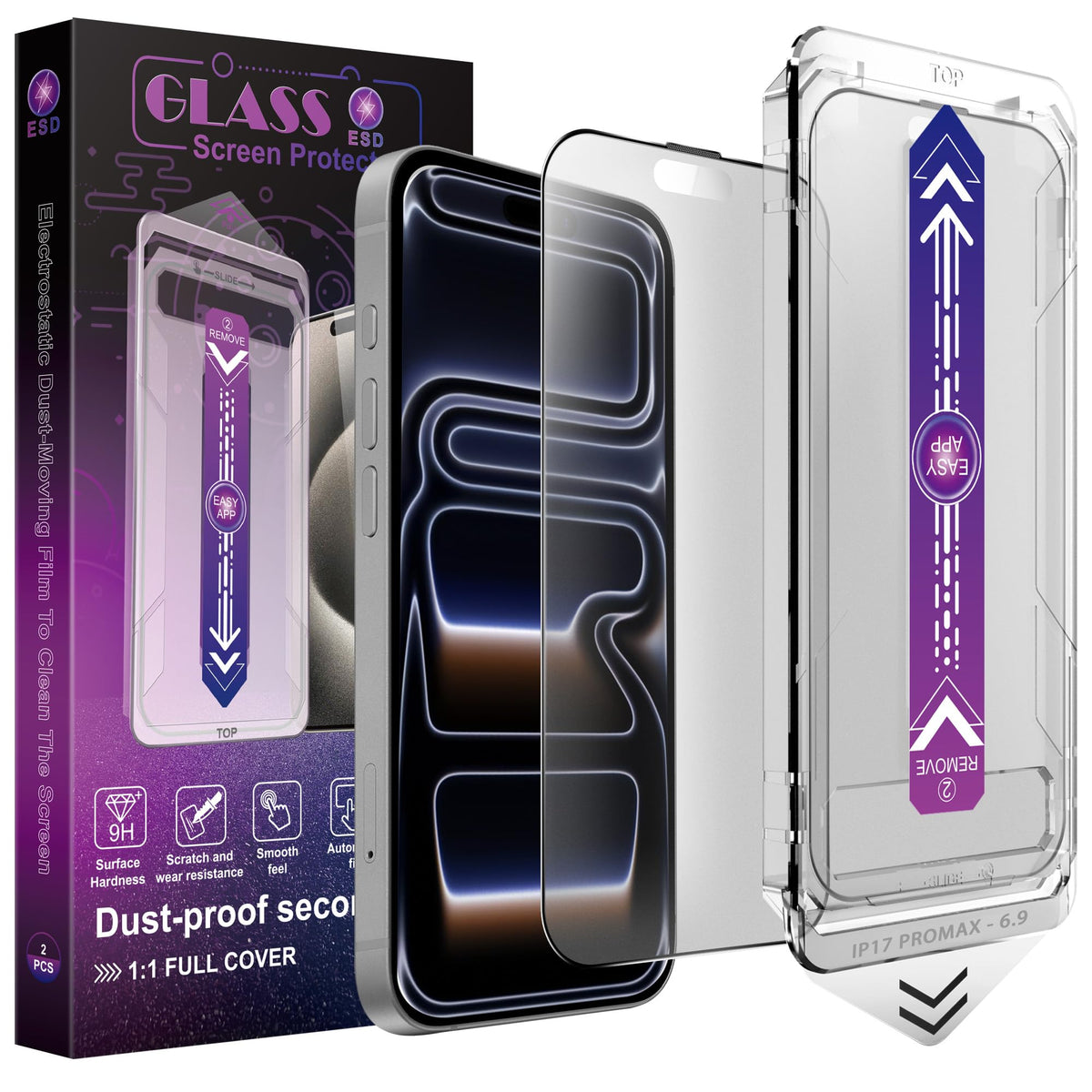 CHRYSHA 2-Pack Privacy Screen Protector for iPhone Air 6.5-Inch, Auto Dust Removal, No Bubbles,Anti-Spy Tempered Glass Film, Easy Installation