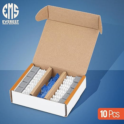 Everest 90° Angled RJ45 Cat5e Keystone Jacks 10-Pack in Gray - Slim Profile Female RJ45 Connectors - Cat 5e Keystone Jack - Compatible with 90° Angled Speed Termination Tool - easyJACK (B094WB91H3)
