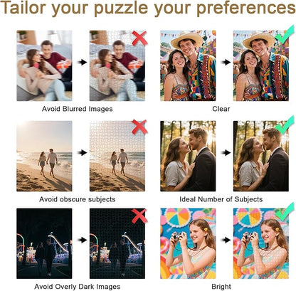 Personalized Photo Puzzle with Glossy Finish – Custom Jigsaw Puzzle 120/200/300/500/1000/1500 Pieces for Family, Couples, Pets, Birthdays, and Weddings (1500-Vertical)