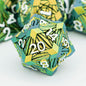 ORIFANTOU 7PCS Metal DND Dice Set with Box, Debris RPG Blue D and D Dice for use with D&D Tabletop Games Role Playing Game Polyhedral Dice Set D20 D12 D10 D8 D6 D4