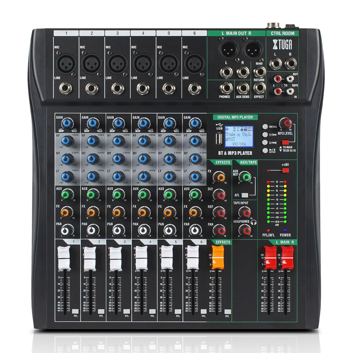 XTUGA 16 Channel Audio Mixer,Professional Sound Board DJ Mixer(CT160)