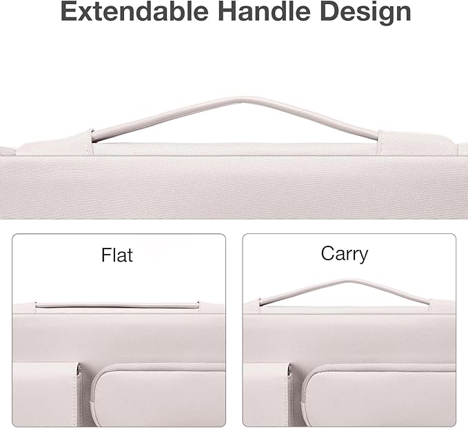 MOSISO 360 Protective Laptop Case 13.3 inch, 13-13.3 inch Laptop Sleeve Compatible with MacBook Air/Pro 13 / Pro 14, HP Dell ASUS Lenovo, Side Open Bag with 2 Raised&1 Flapover Pockets, Stone Gray