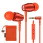 LUDOS OMNITONE Wired Earbuds in-Ear Headphones, 5 Year Warranty, Earphones with Microphone, 3.5 mm Jack Corded Ear Buds, Videoconference for iPhone, Samsung, Laptop, Kids, School Students - Red