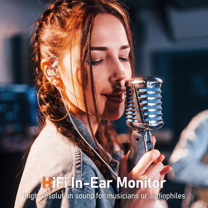 Audiovance Vibes 202 HiFi Wired Earbuds, IEM in-Ear Monitor Headphones