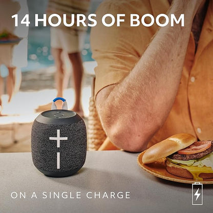 Ultimate Ears WONDERBOOM 4 Waterproof Bluetooth Outdoor Speakers with Big Bass & 360-Degree Sound, Dustproof Floating Wireless Speaker, 131ft Range - Black