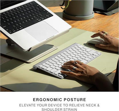 Native Union Desk Laptop Stand – Height Adjustable Ergonomic Computer Stand – Compatible with MacBook Air/Pro, iPad, Dell, HP, Lenovo, Microsoft Surface & Laptops & Tablets Up to 5kg (Sand Stone)