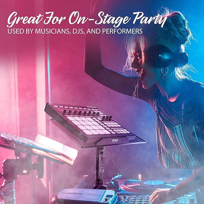 Pyle Laptop Projector Tripod Stand - 2 Pcs Computer, Book, DJ Equipment Holder Mount Height Adjustable Up to 52 Inches w/ 20'' x 16'' Plate Size - Perfect for Stage or Studio Use - Pyle PLPTS4X2